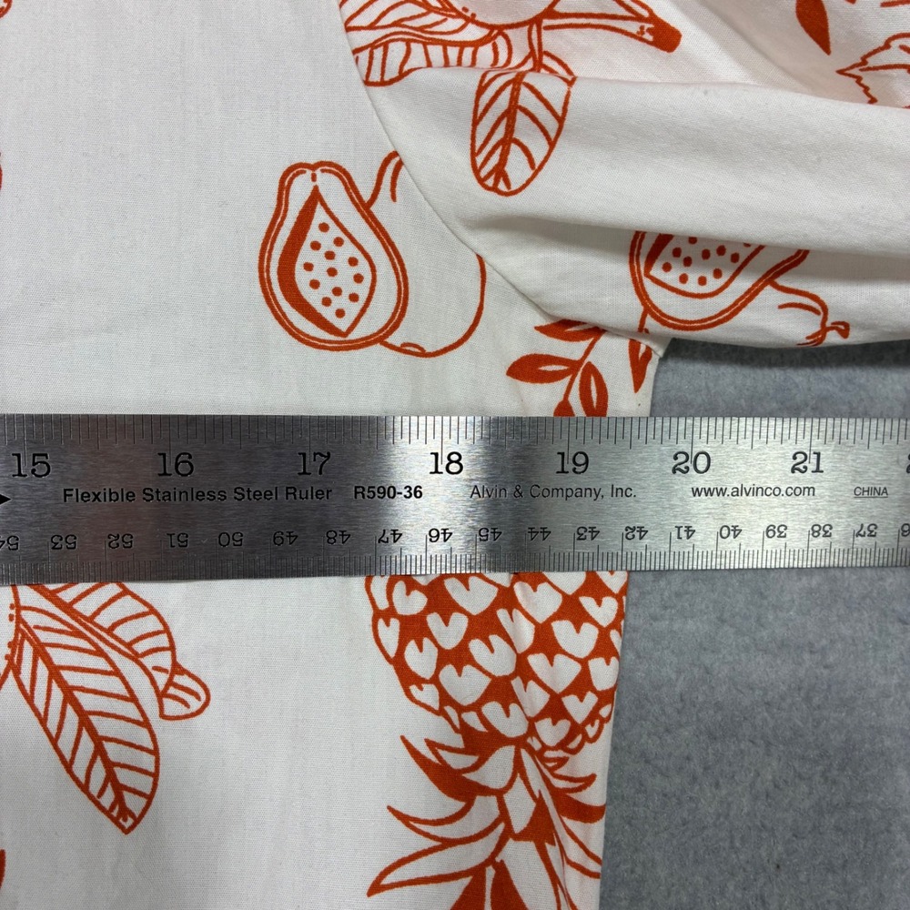 Meadow Rhodes Orange Fruit Print Cotton Tiered Ric Rac Shirt Dress Small Womens - Picture 2 of 11